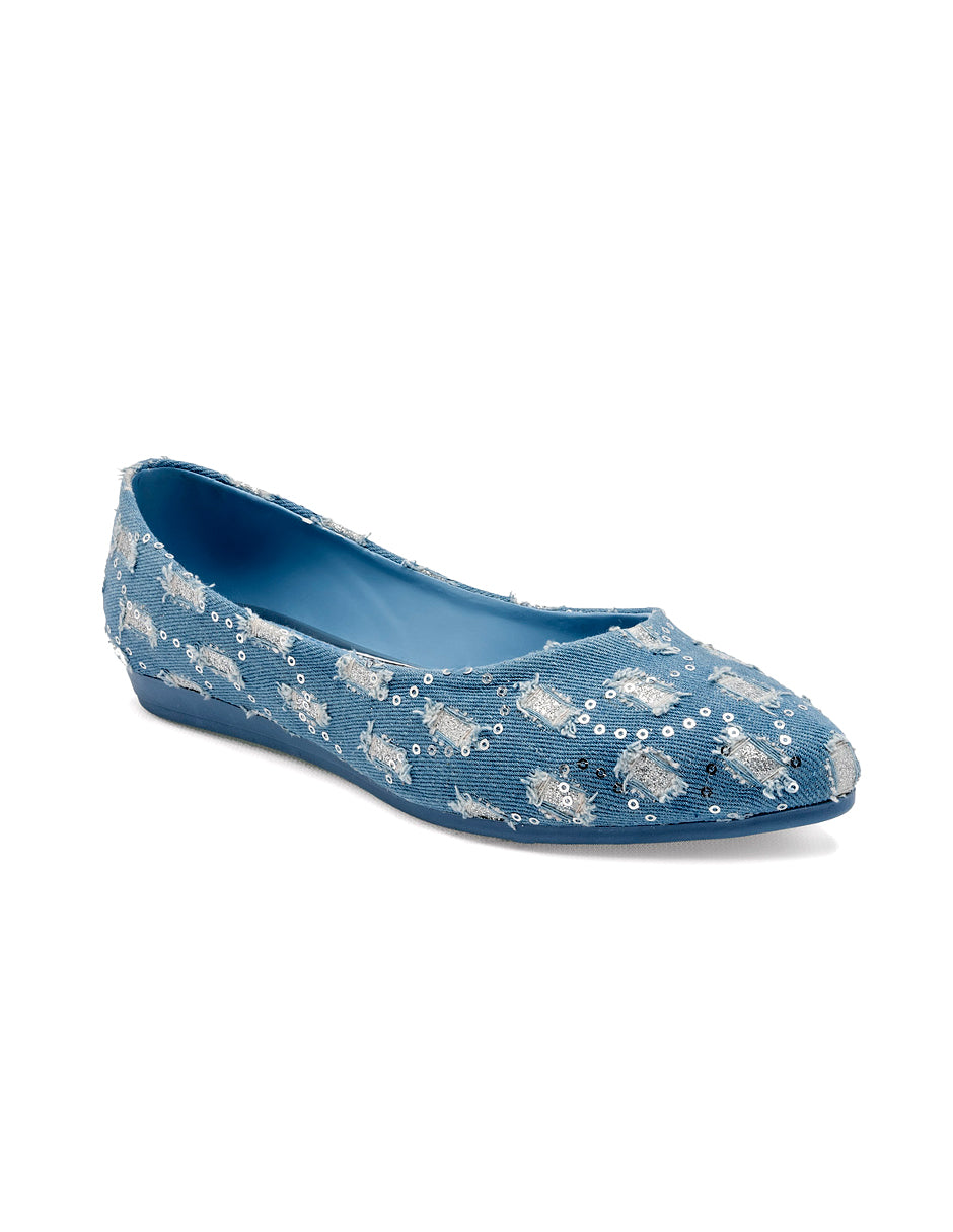 Ballet Flats Flats De Mezclilla Flats Puntales Color Mezclilla