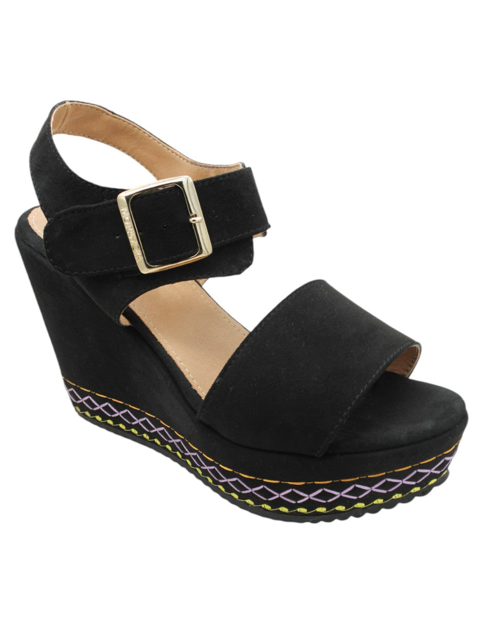 Sandalias con plataforma Soul en Gamuza – Negro