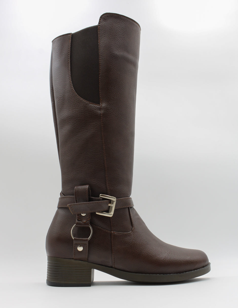Botas altas Exterior Piel vegana Color Café Para Mujer De RBCOLLECTION ...