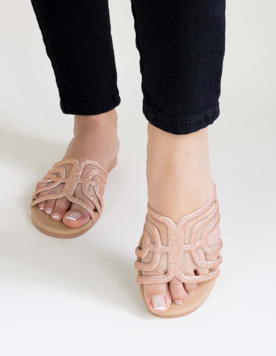 Sandalias de piso en Sintético Rosa