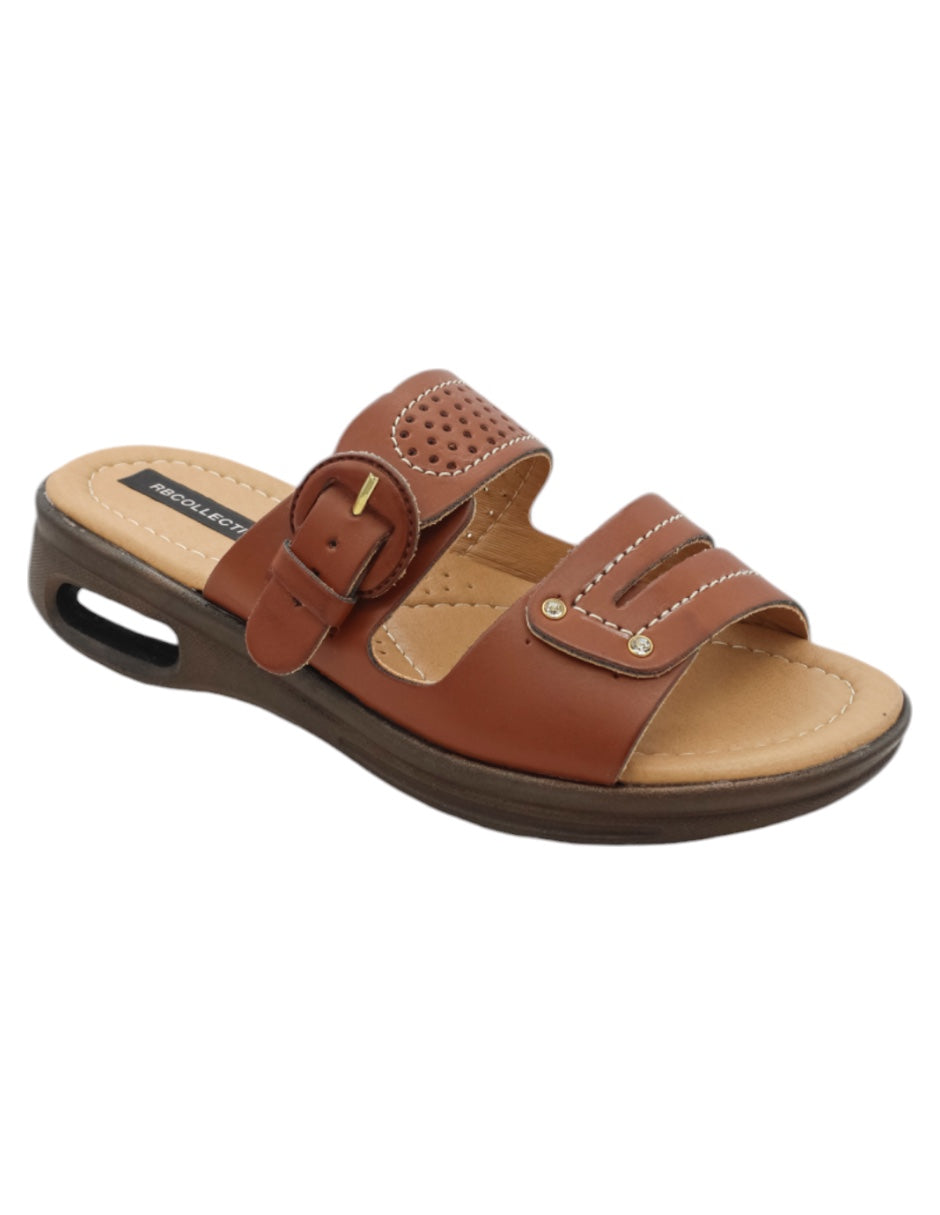 Sandalias de piso RBSOUL en Piel Vegana Cafรฉ