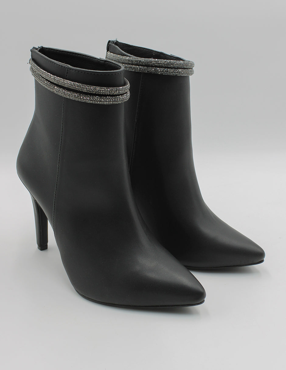 Botín con tacón en Piel vegana – Negro Talla 27 - Main Image