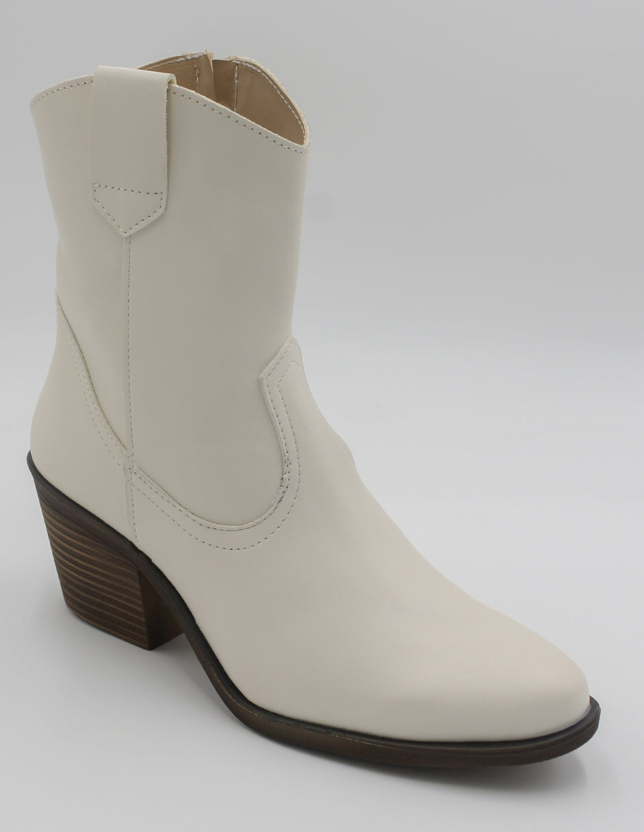 Botas tipo western Exterior Piel vegana Color Blanco Para Mujer De RBCOLLECTION