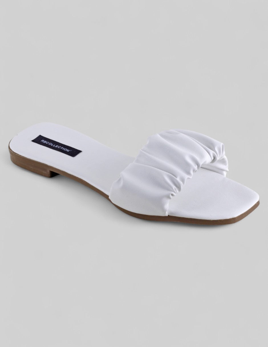 Sandalias de piso Exterior Piel vegana Color Blanco Para Mujer De RBBASICS