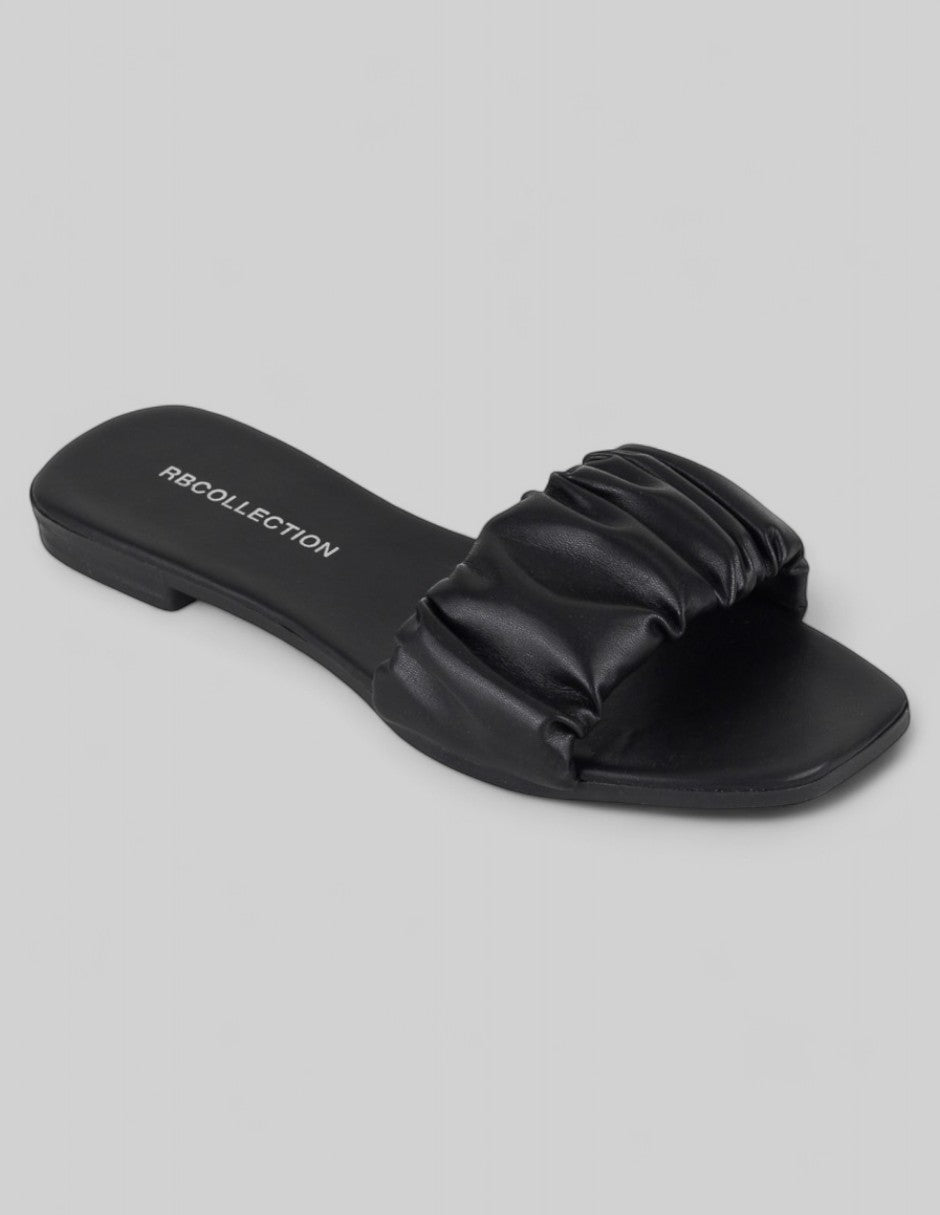 Sandalias de piso Soft en Piel vegana – Negro