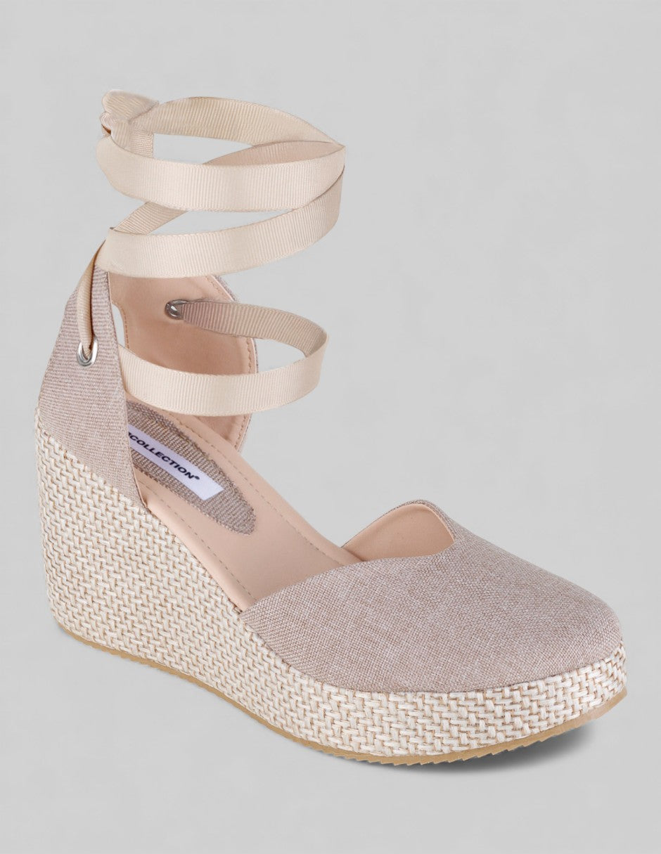 Sandalias con plataforma Daril en Textil – Beige