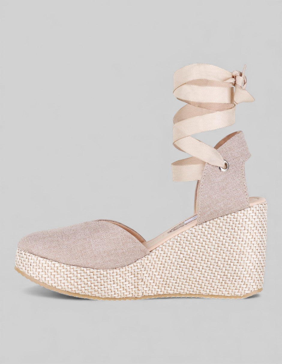 Sandalias con plataforma Daril en Textil – Beige