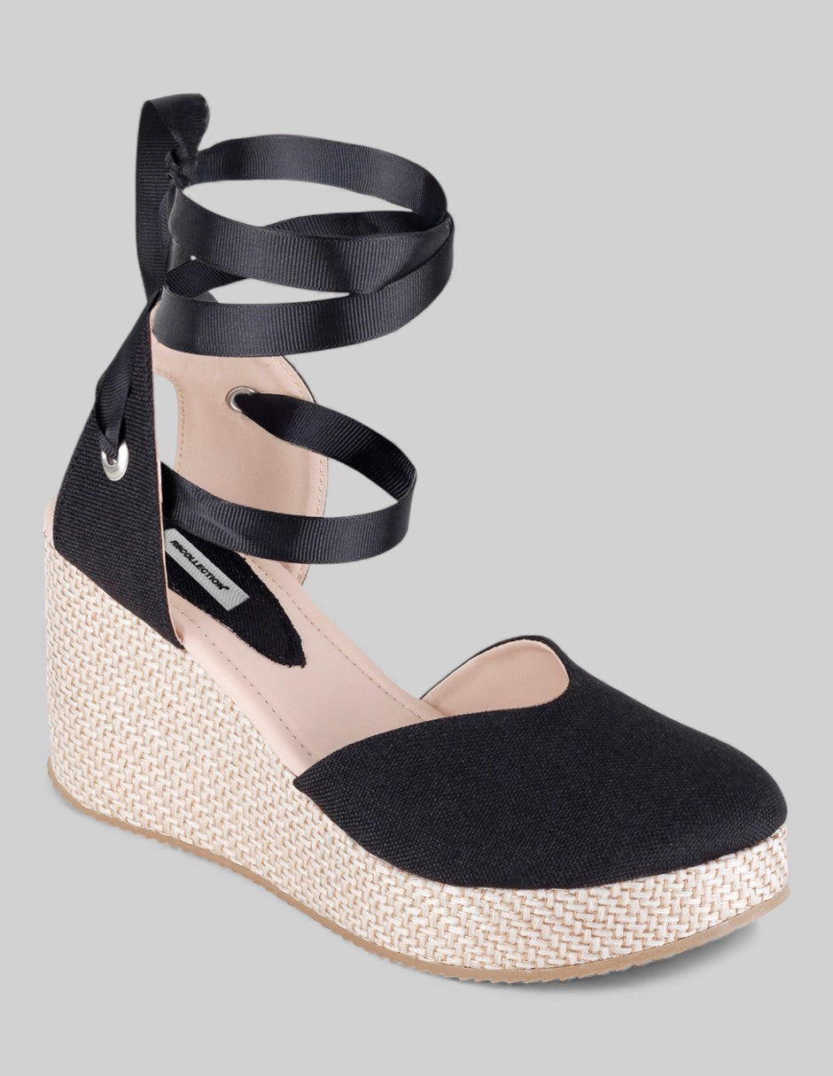 Sandalias con plataforma Daril en Textil – Negro