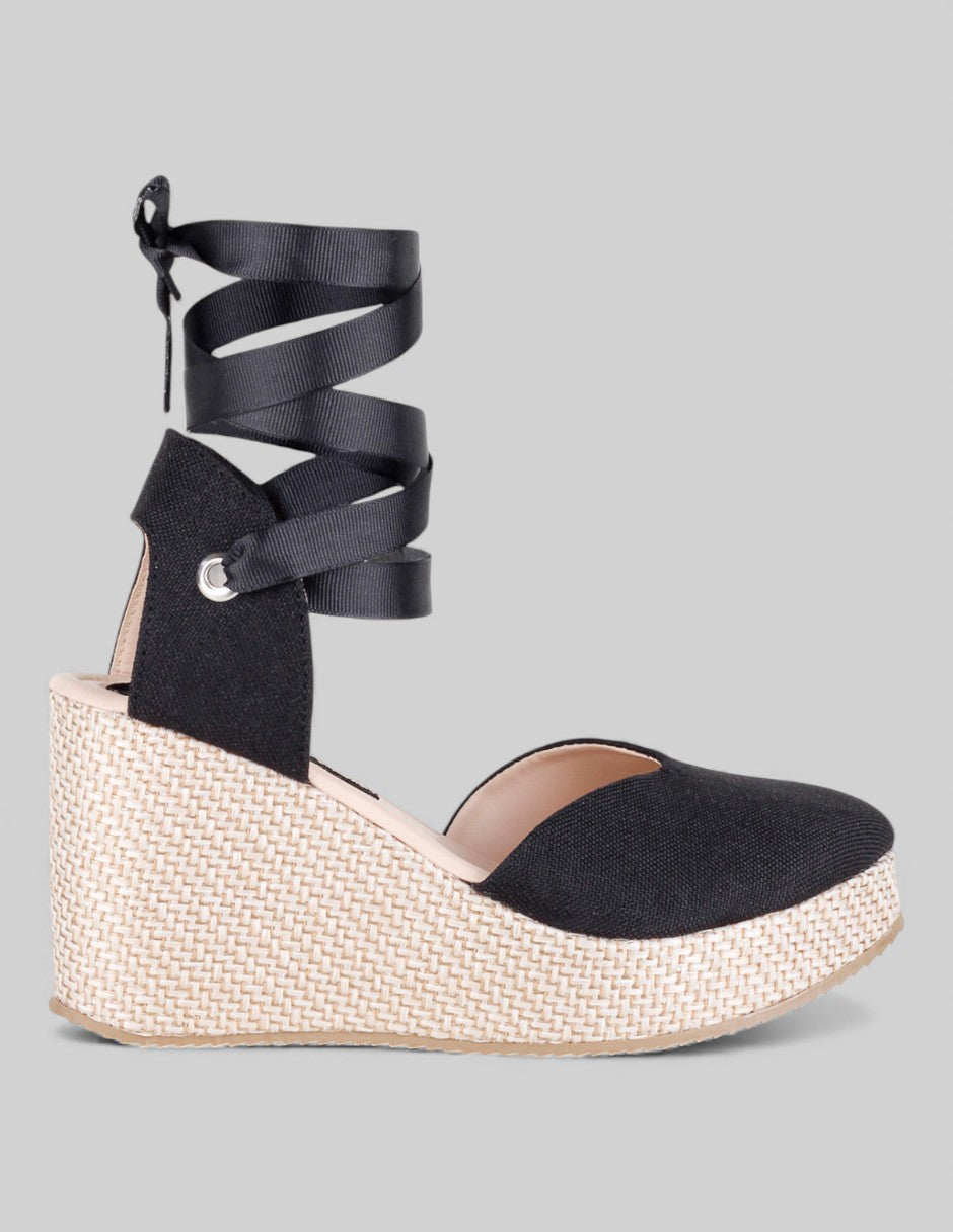 Sandalias con plataforma Daril en Textil – Negro
