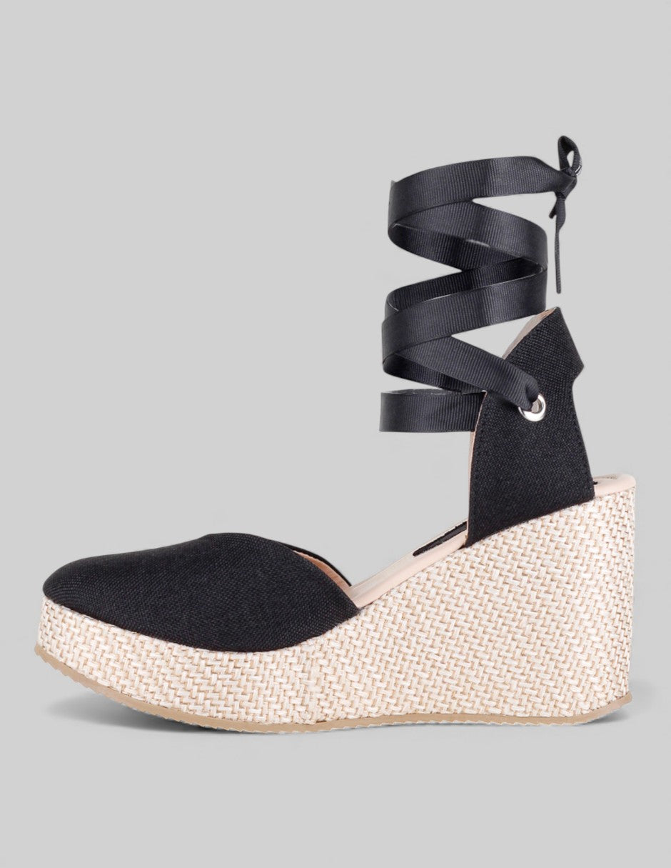 Sandalias con plataforma Daril en Textil – Negro