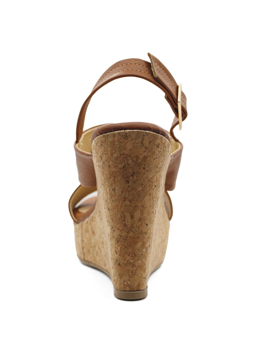 Sandalias con plataforma Exterior Sintético Color Camel Para Mujer De First Avenue