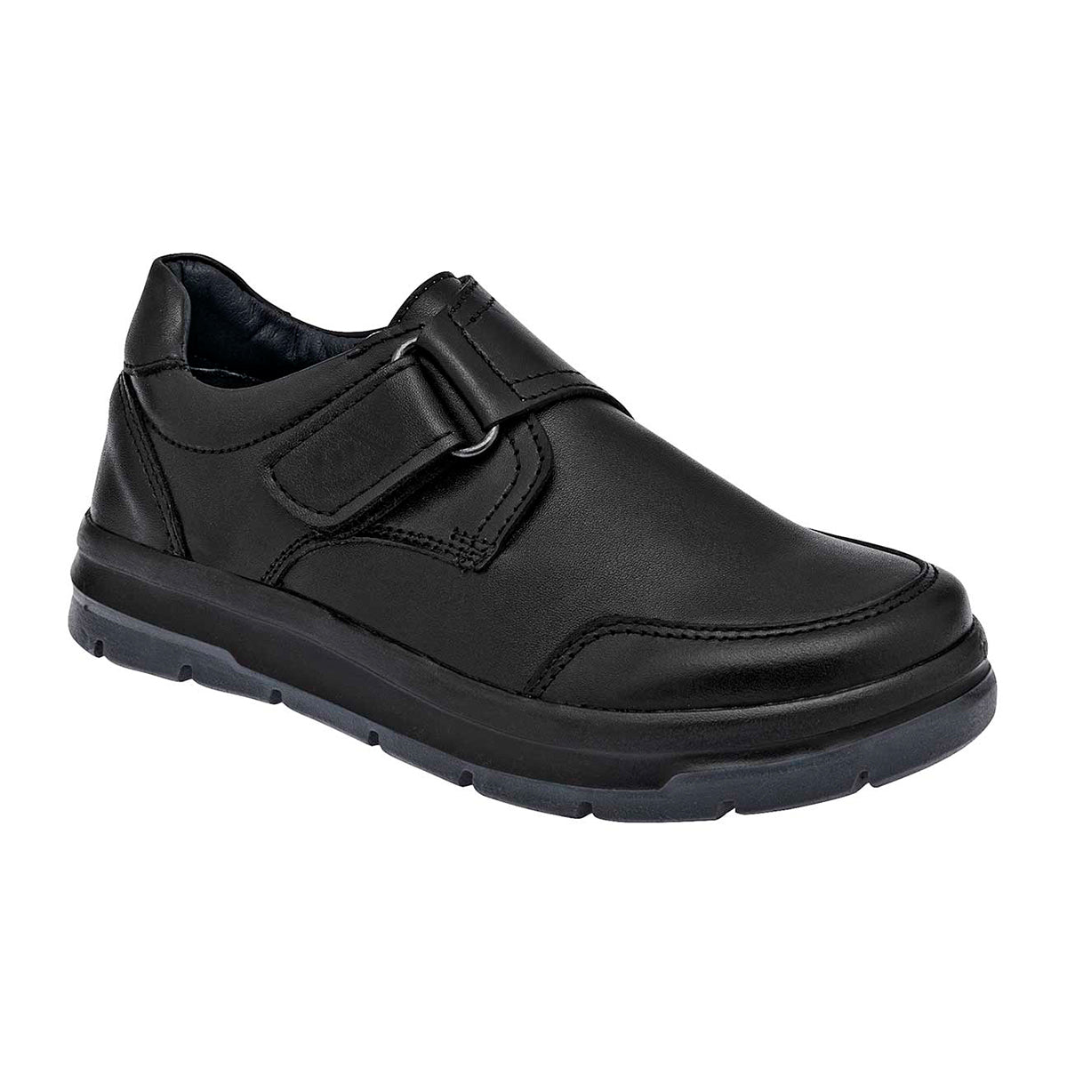 Zapato Escolar Yuyin Exterior Piel Color Negro Para Niño