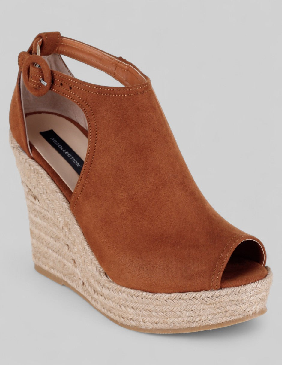 Sandalias con plataforma Naia en Gamuza – Café