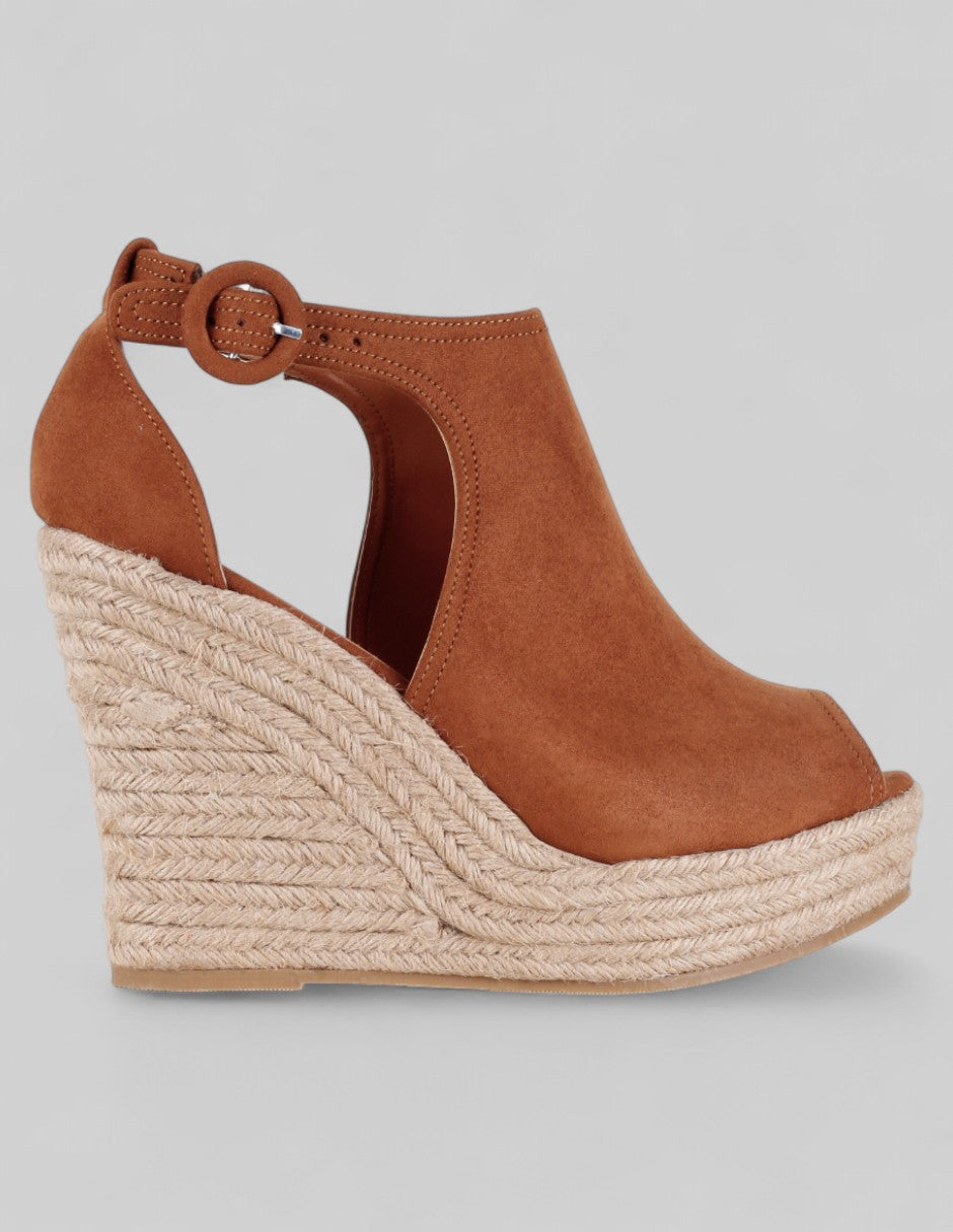 Sandalias con plataforma Naia en Gamuza – Café