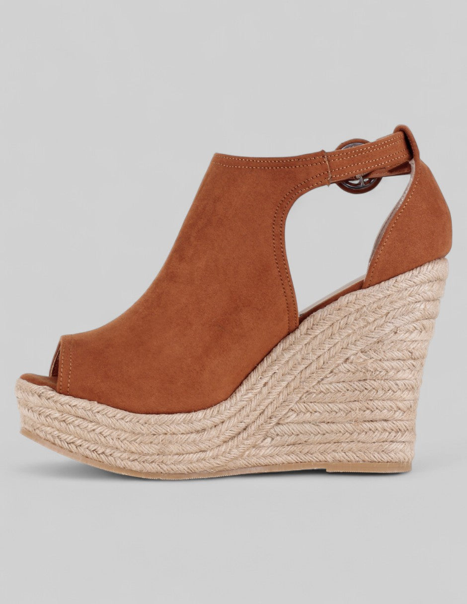 Sandalias con plataforma Naia en Gamuza – Café