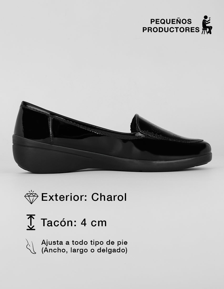 Zapatos de confort Comfy en Charol – Negro