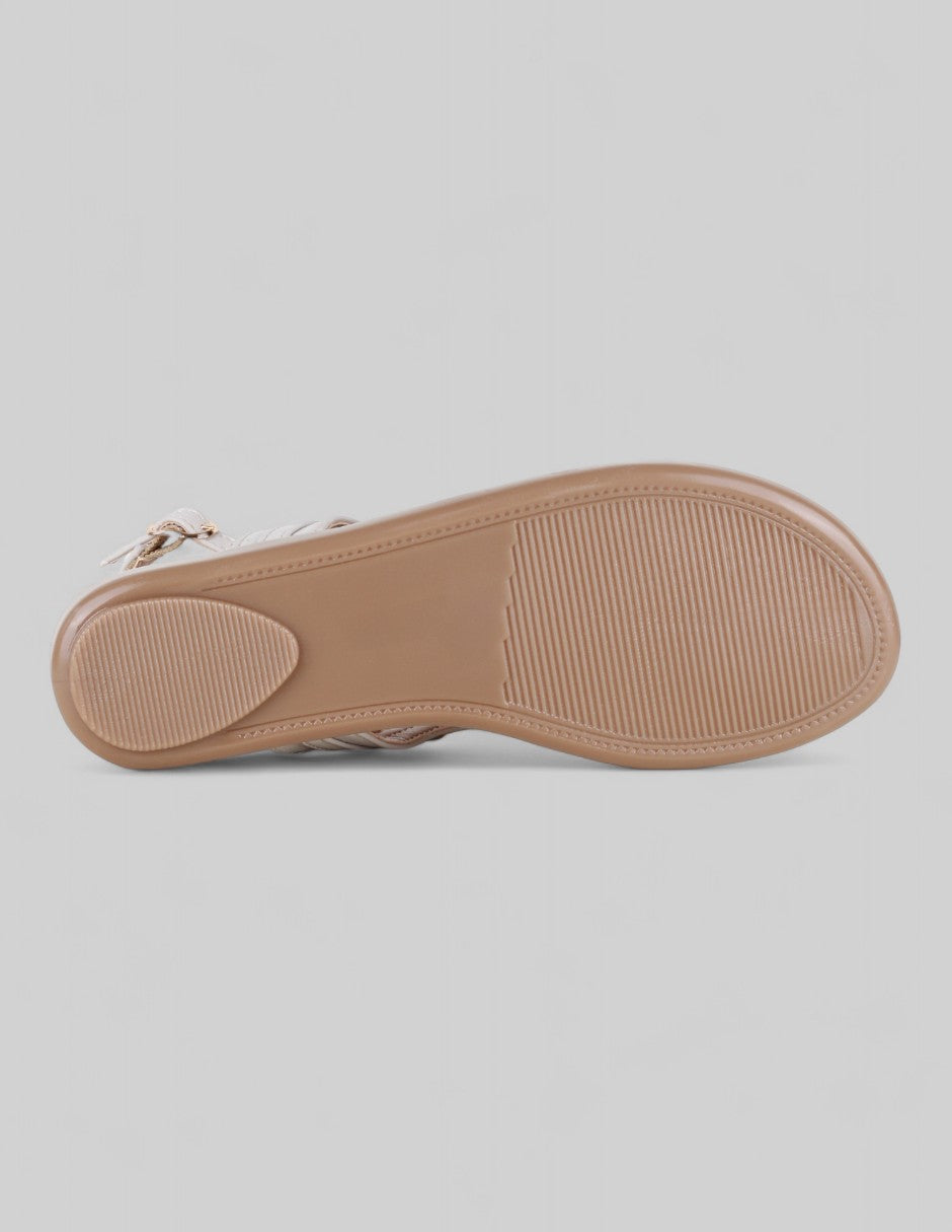 Sandalias de piso glowm en Piel vegana – Beige