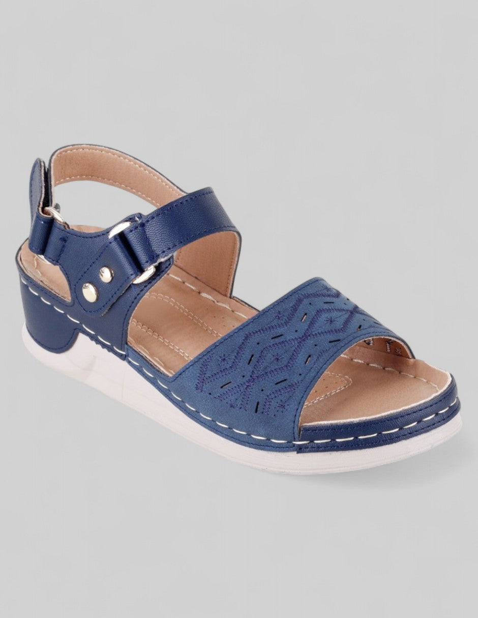 Sandalias con plataforma Exterior Piel vegana Color Azul Para Mujer De RBCOLLECTION