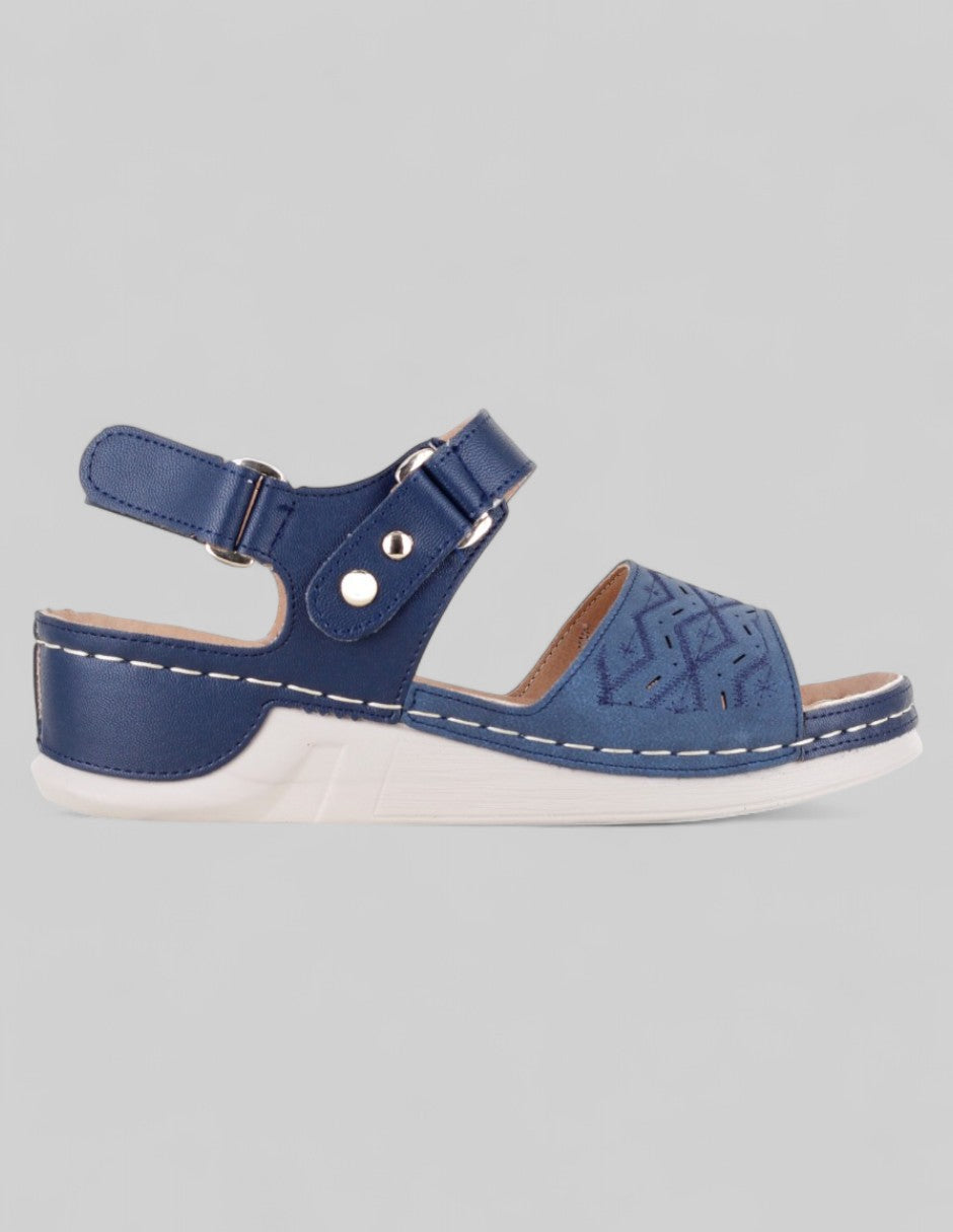 Sandalias con plataforma Steps en Piel vegana – Azul