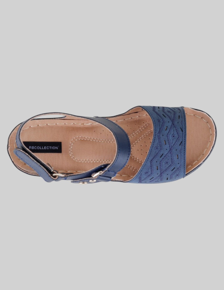 Sandalias con plataforma Steps en Piel vegana – Azul
