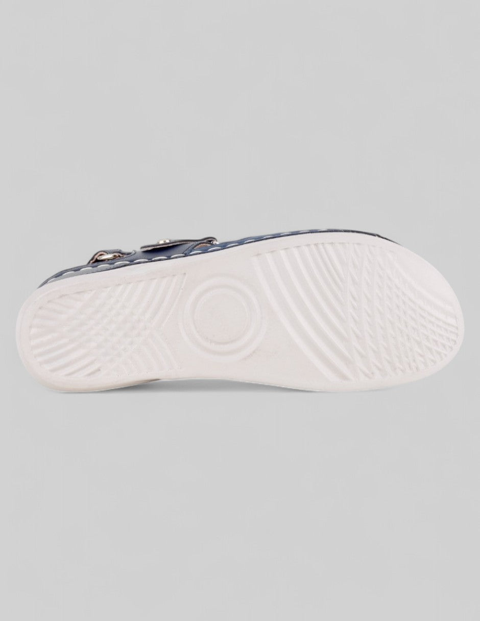 Sandalias con plataforma Steps en Piel vegana – Azul