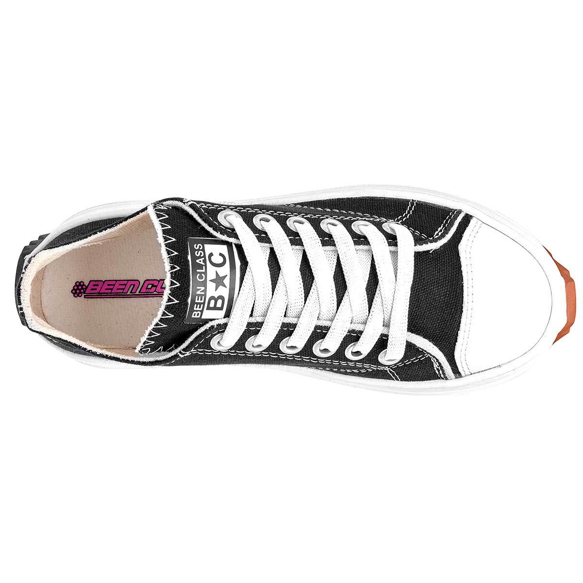 Tenis con cordones Color Negro Con Blanco Para Mujer De RBCOLLECTION