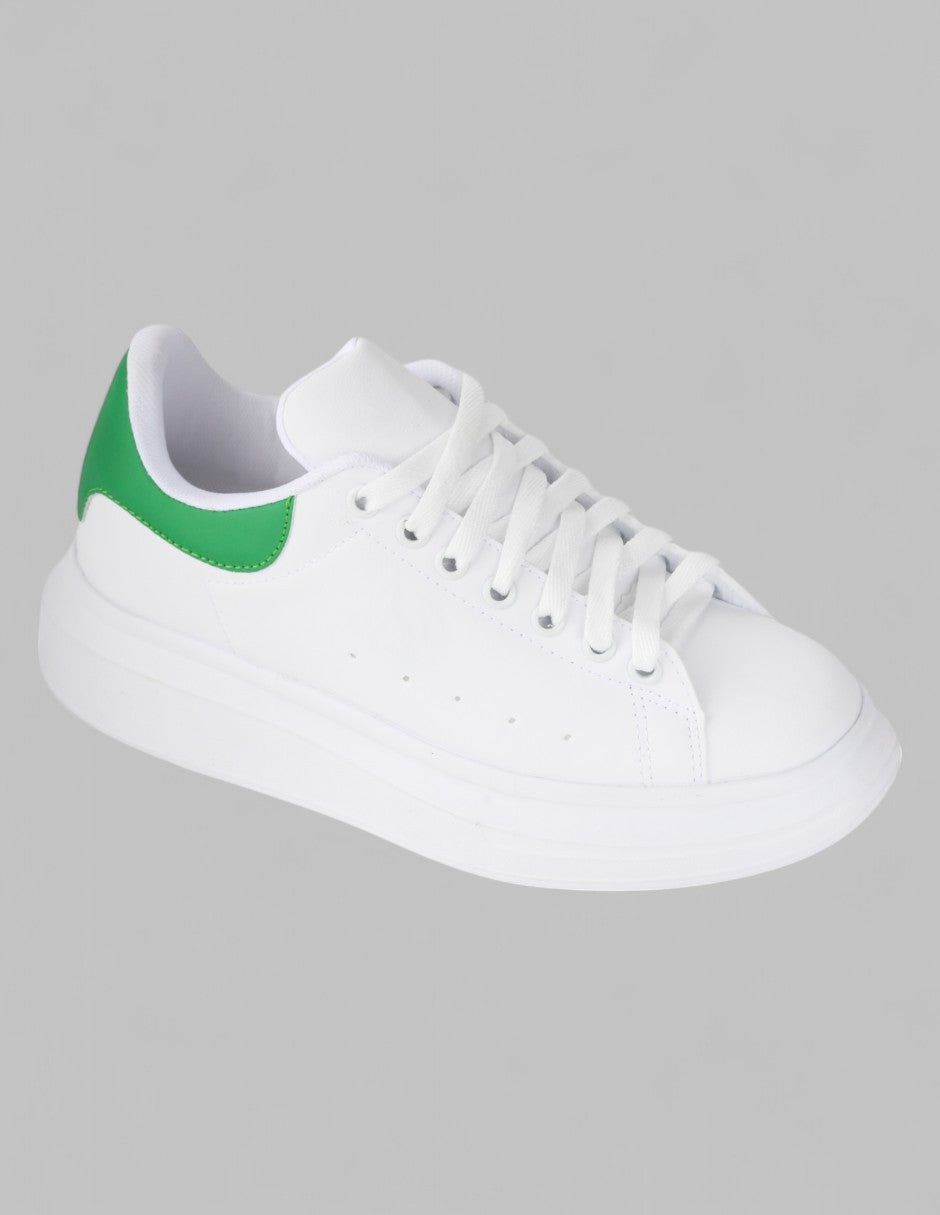 Tenis con cordones Lady Sintético - Blanco