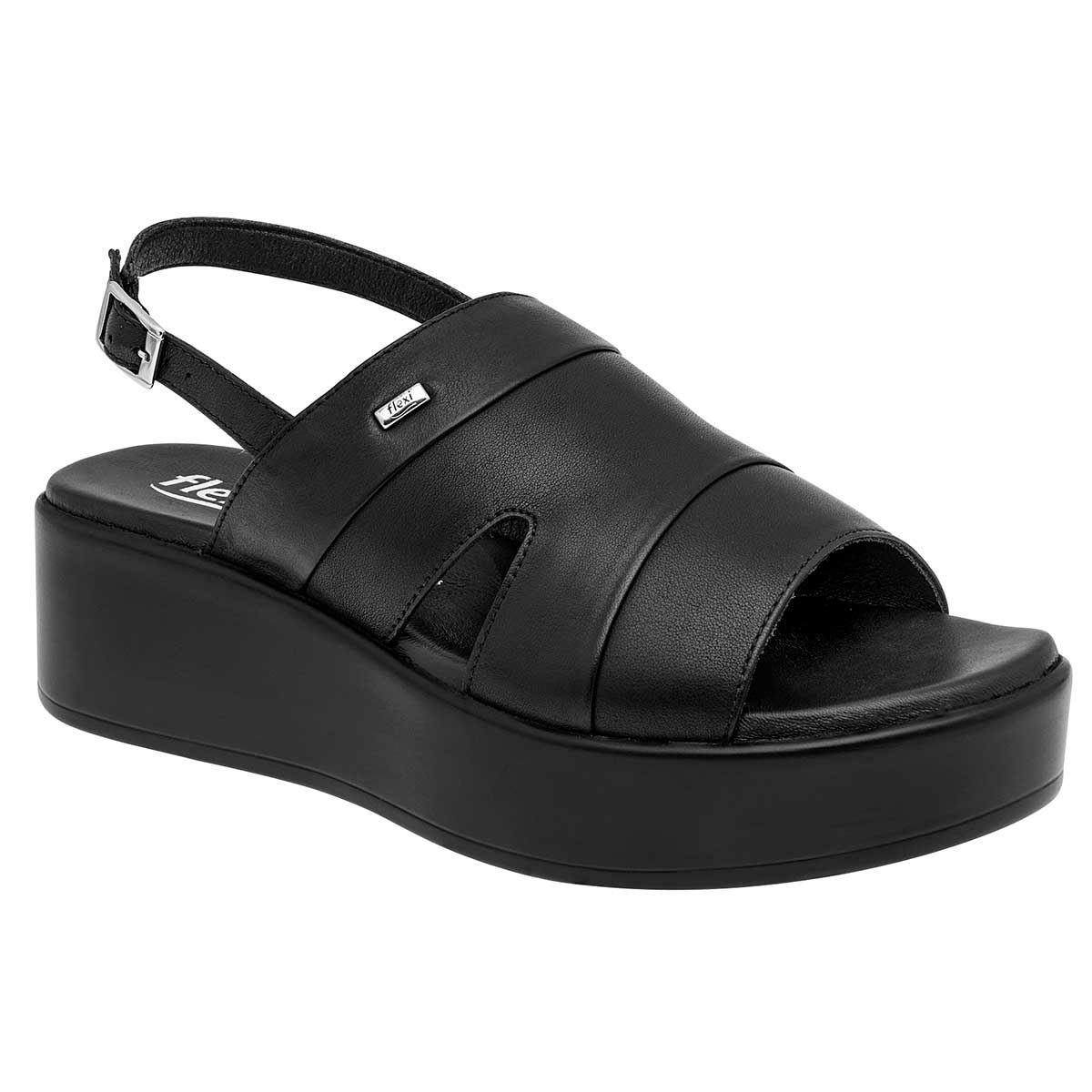 Sandalias con plataforma Exterior Piel Color Negro Para Mujer De FLEXI