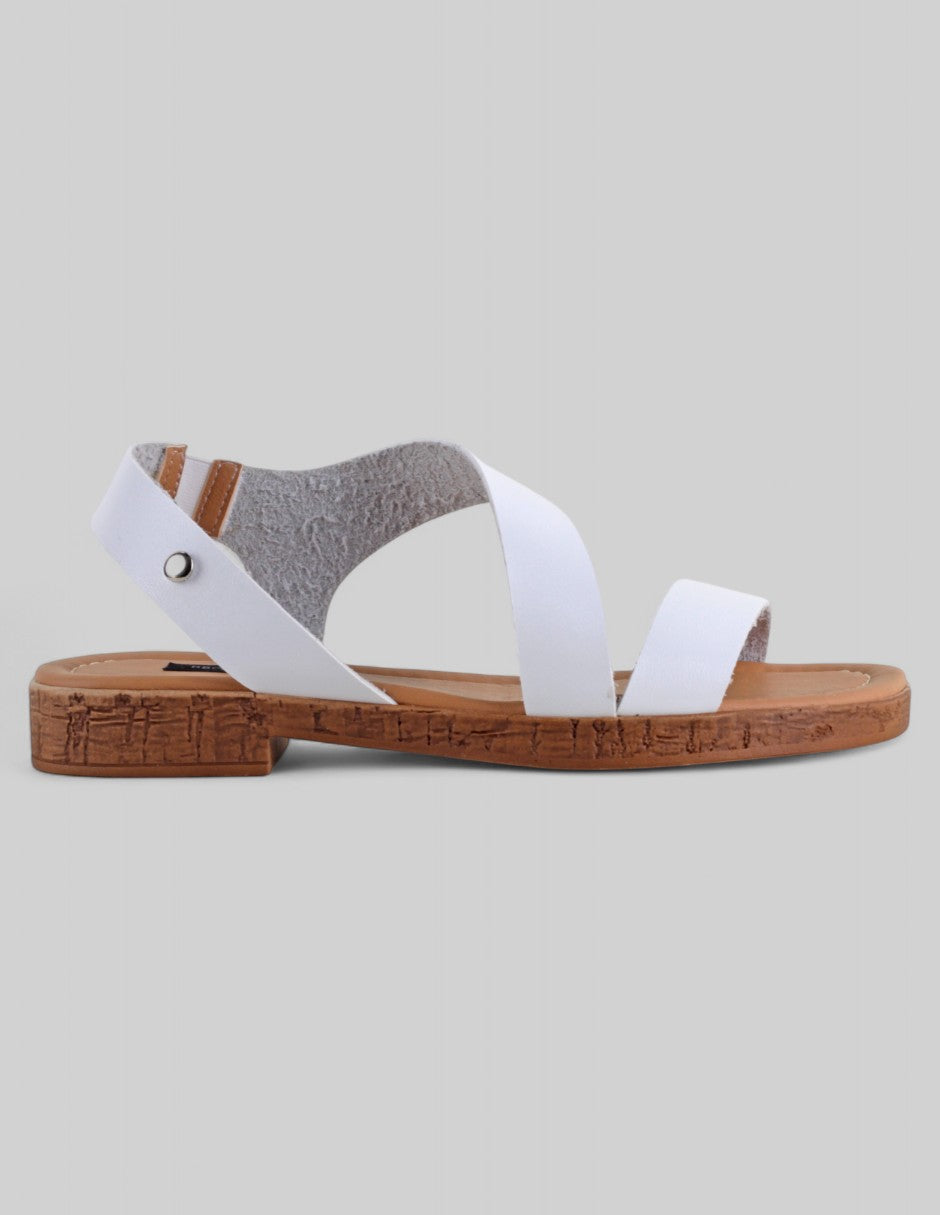 Sandalias de piso Soft en Piel vegana – Blanco