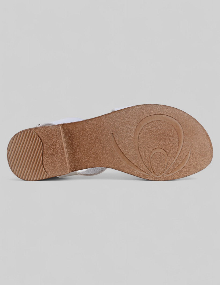 Sandalias de piso Soft en Piel vegana – Blanco
