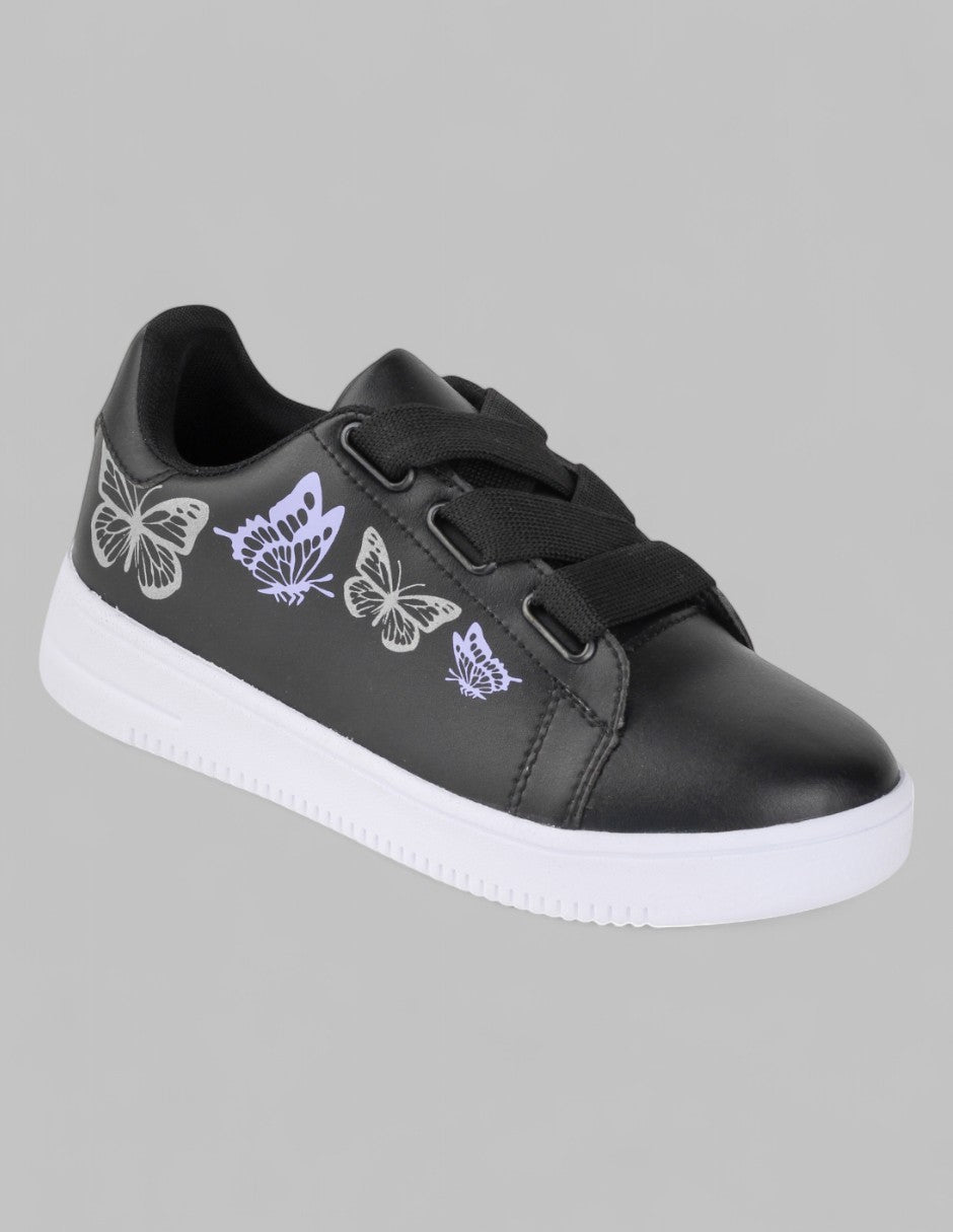 Tenis con cordones Lady Sintético - Negro