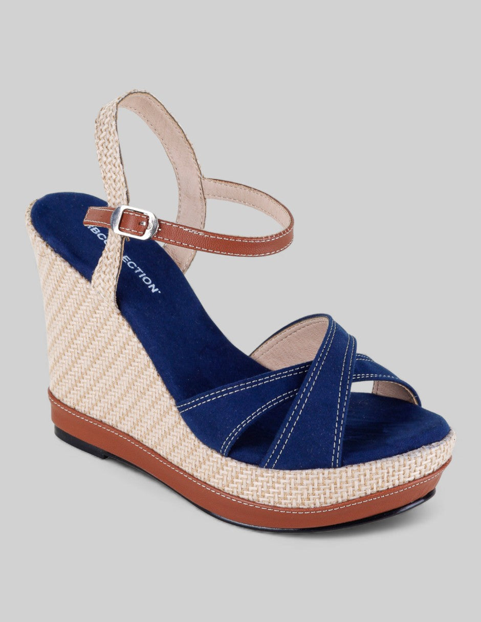 Sandalias con plataforma Girl en Piel Vegana – Azul