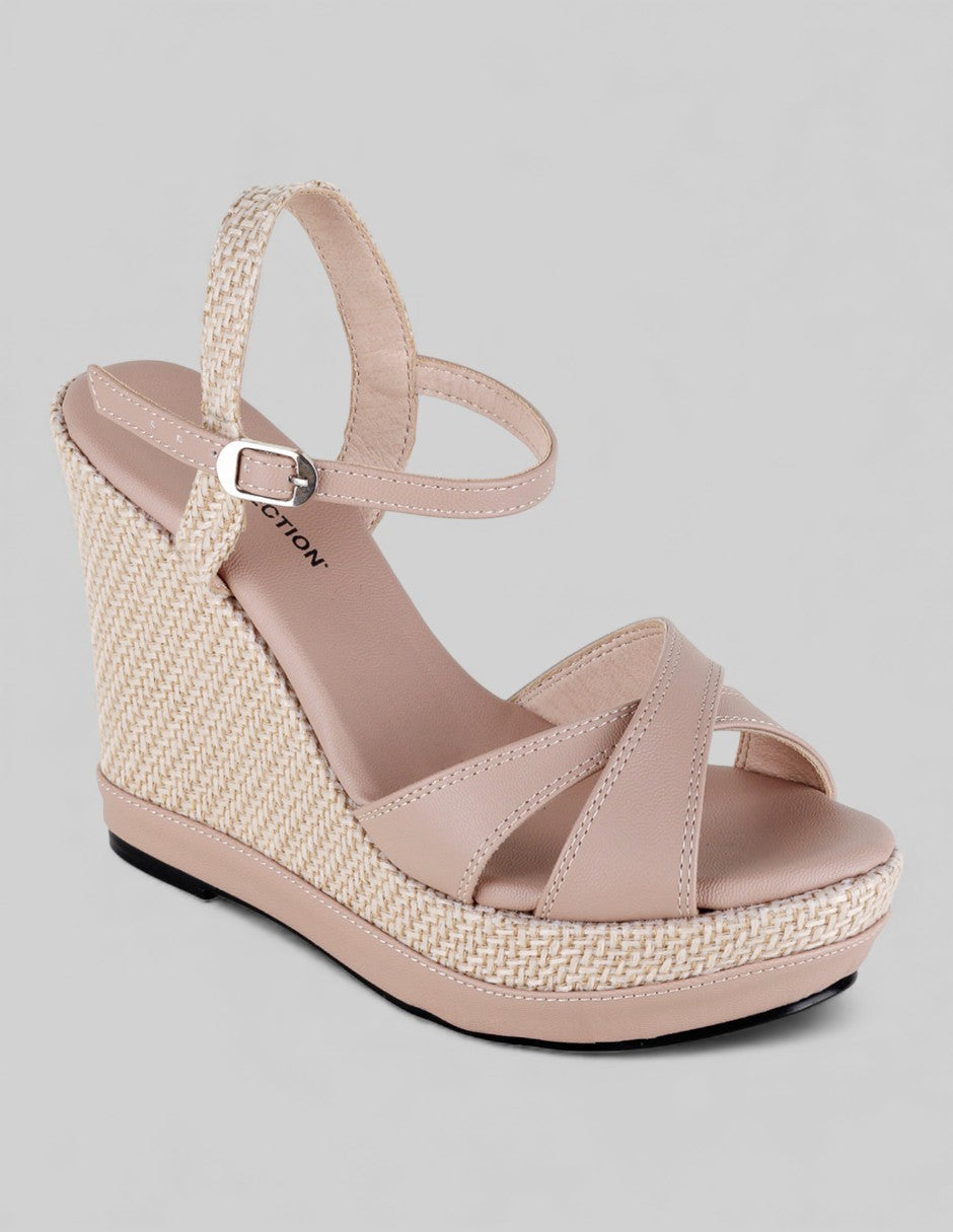 Sandalias con plataforma Girl en Piel Vegana – Beige