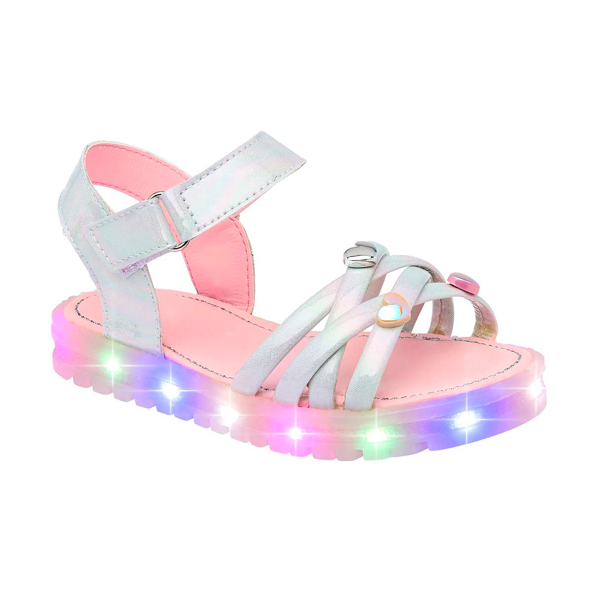 Sandalias Casuales Con Luces RBCOLLECTION Exterior Sintético Color Blanco Para Niña