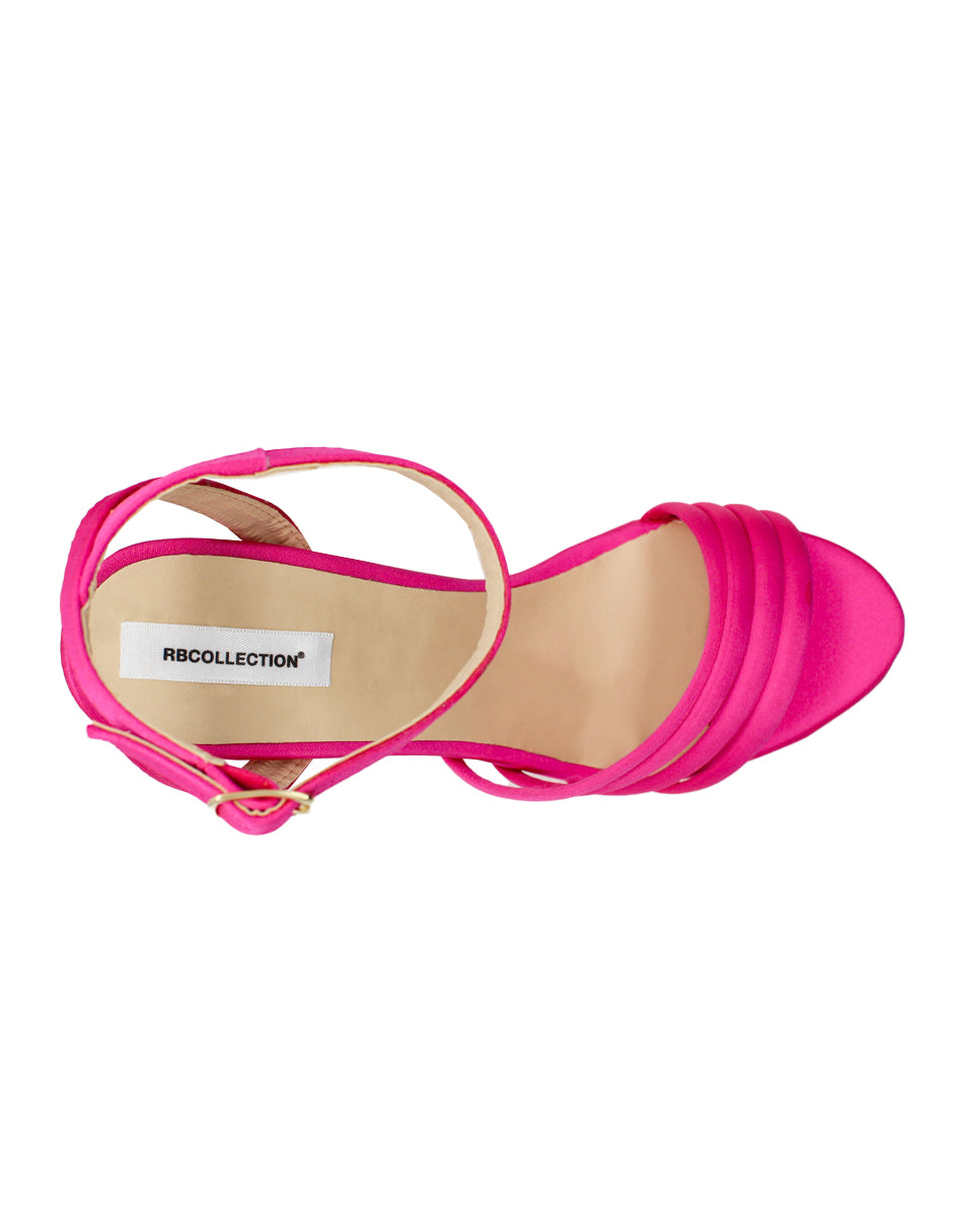 Sandalia con tacón Exterior Textil Color Rosa Para Mujer De RBCOLLECTION