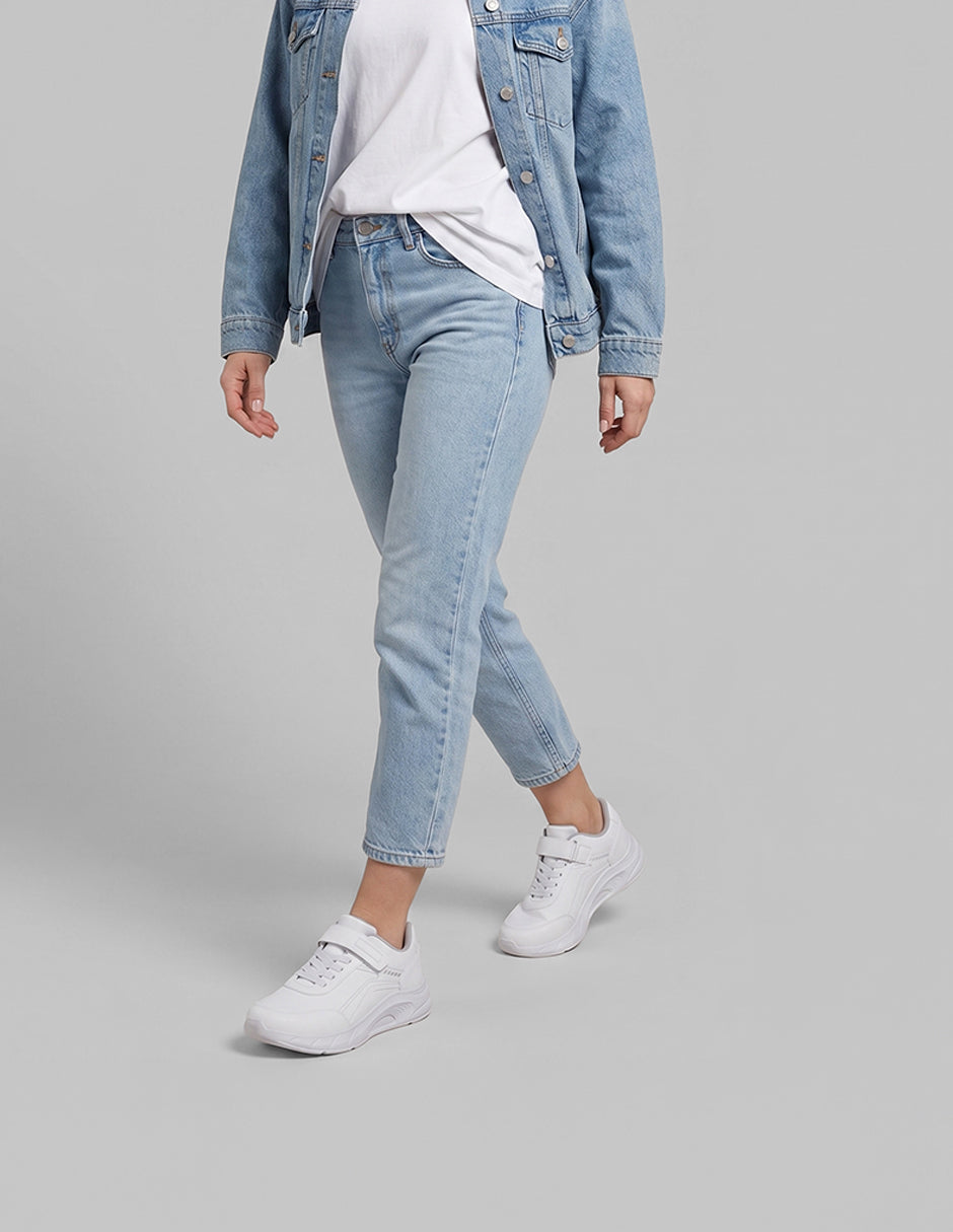 Tenis con cordones  Chunk en Piel vegana – Blanco