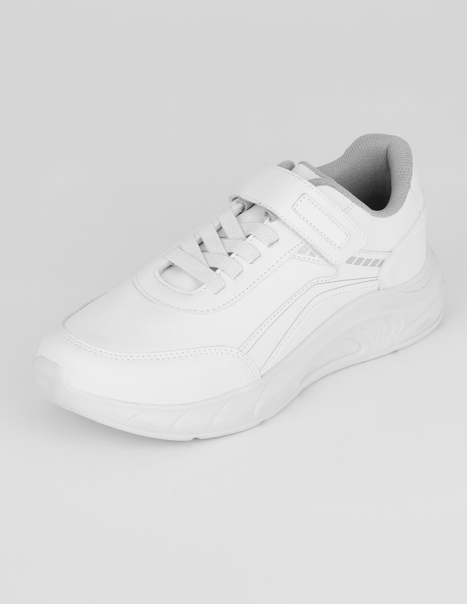 Tenis con cordones  Chunk en Piel vegana – Blanco