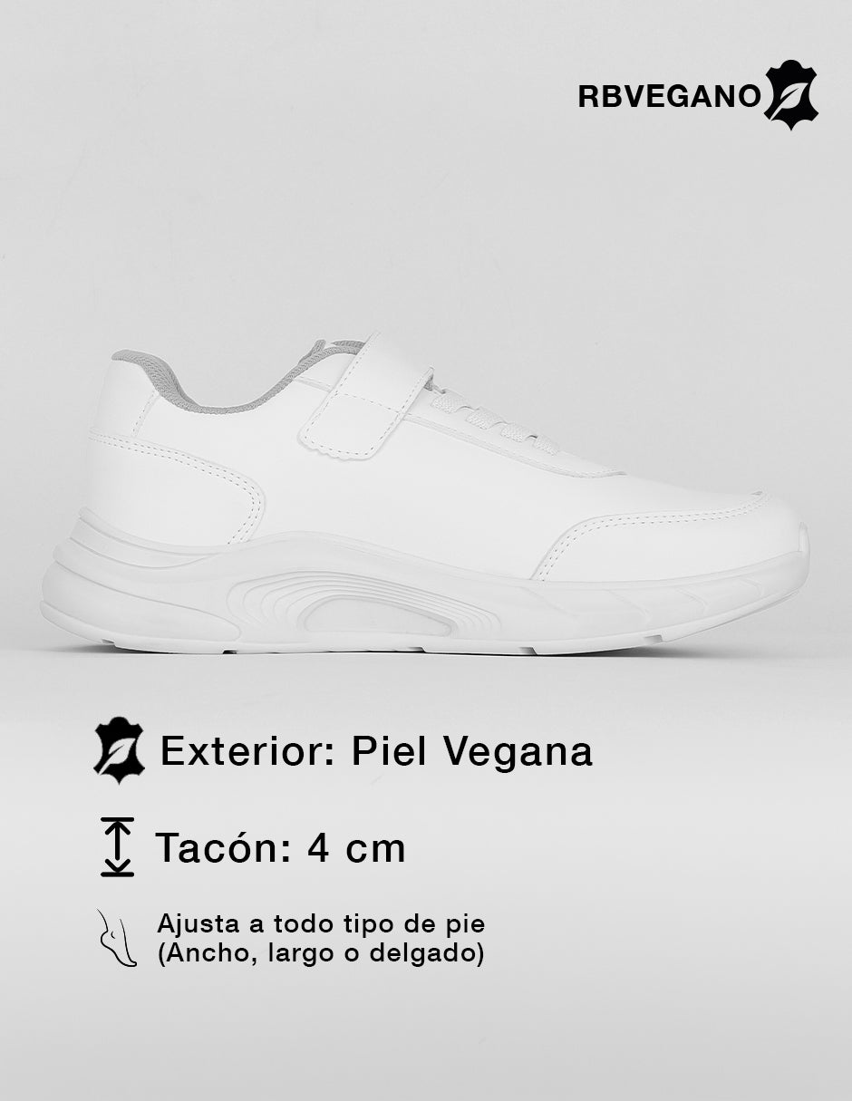 Tenis con cordones  Chunk en Piel vegana – Blanco