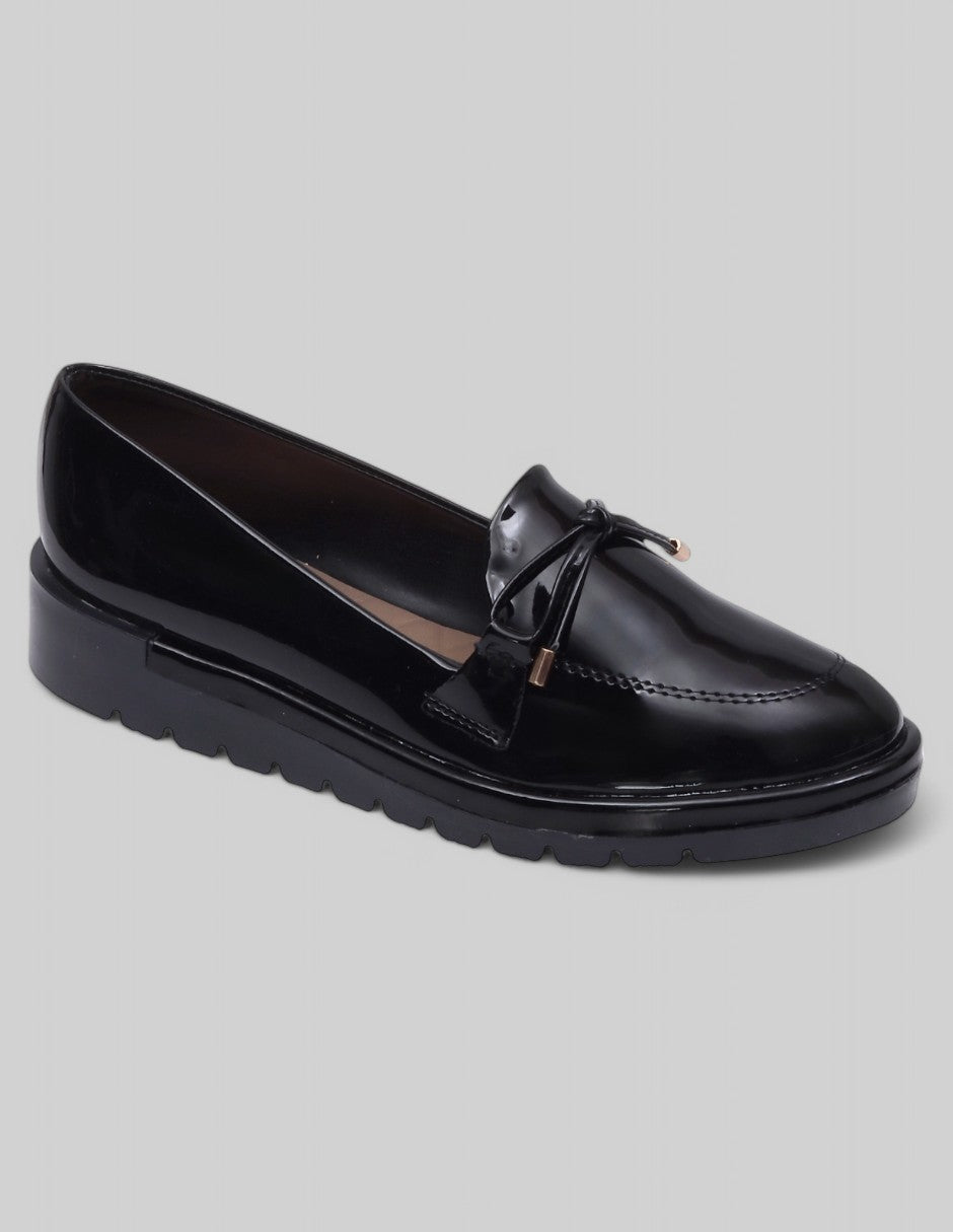 Mocasines Exterior Charol Color Negro De Charol Para Mujer De RBCOLLECTION