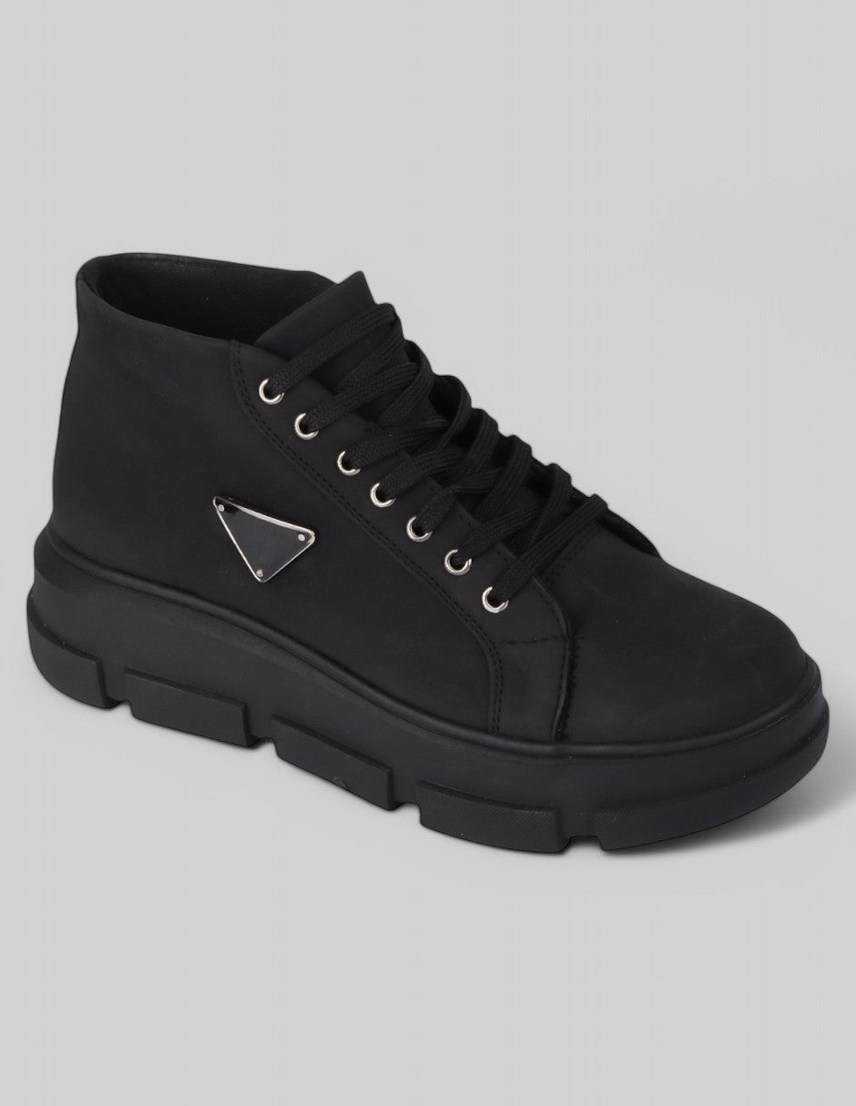 Tenis con cordones Exterior Sintético Color Negro Para Mujer De RBCOLLECTION