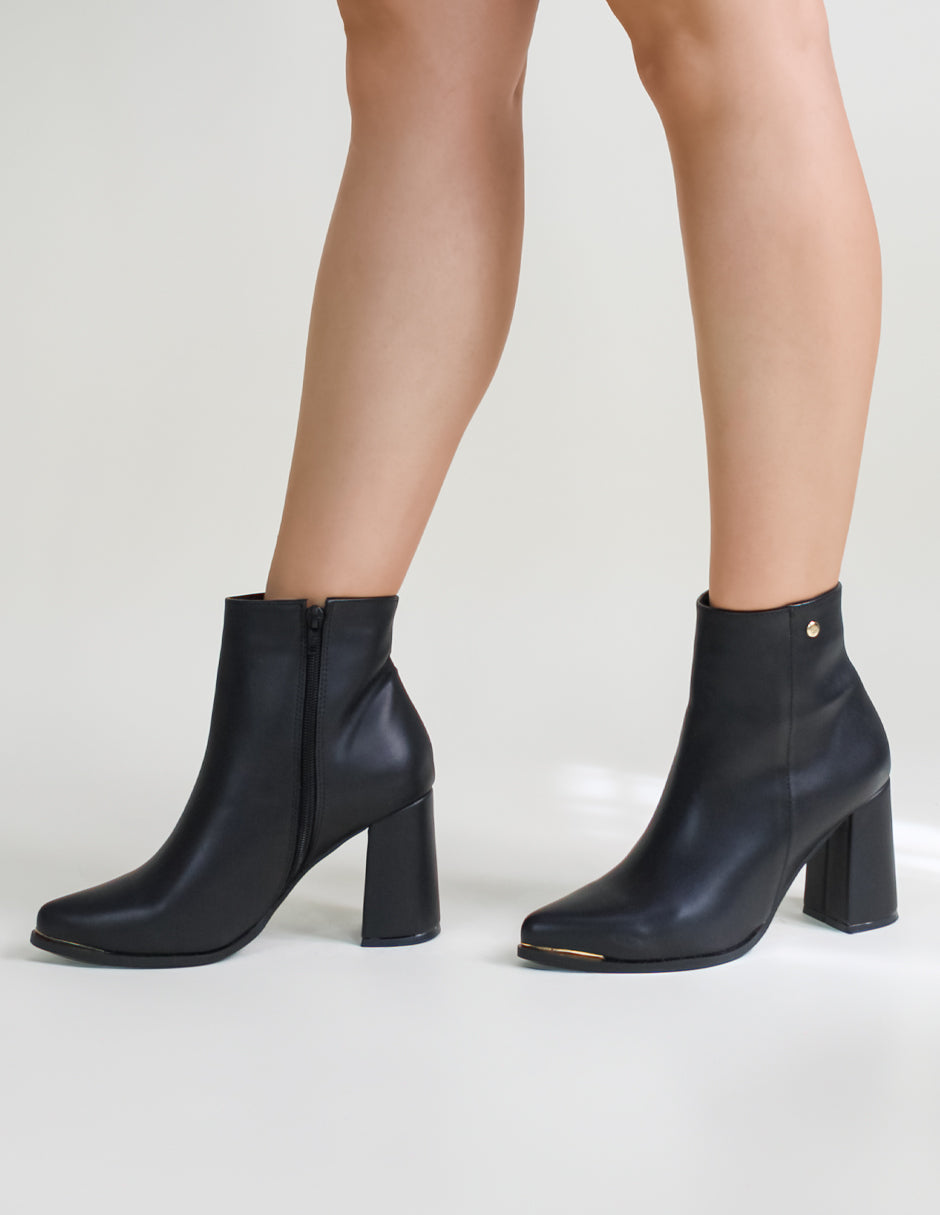 Botín con tacón Aurora en Piel vegana – Negro