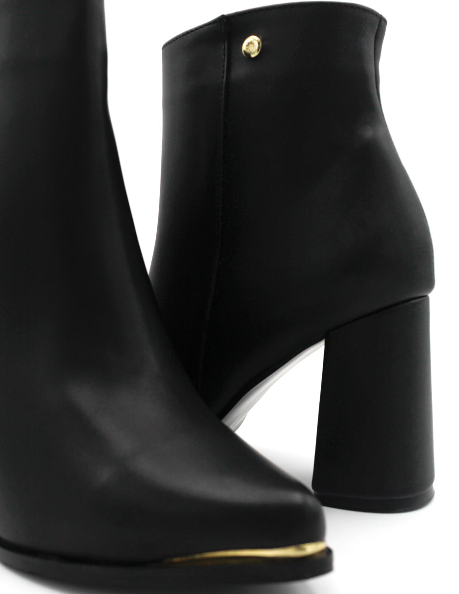 Botín con tacón Aurora en Piel vegana – Negro