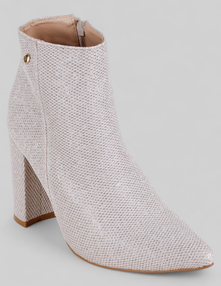 Botín con tacón Exterior Textil Color Dorado Para Mujer De RBCOLLECTION