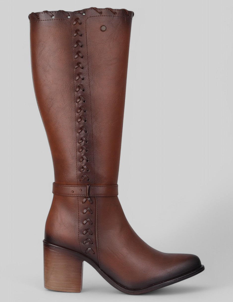 Botas altas Hella en Piel vegana – Café