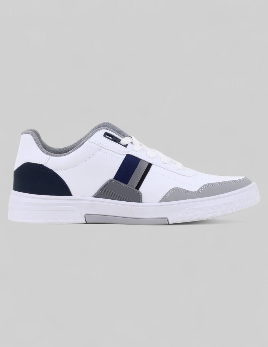 Tenis con cordones  Urban en Piel vegana – Blanco