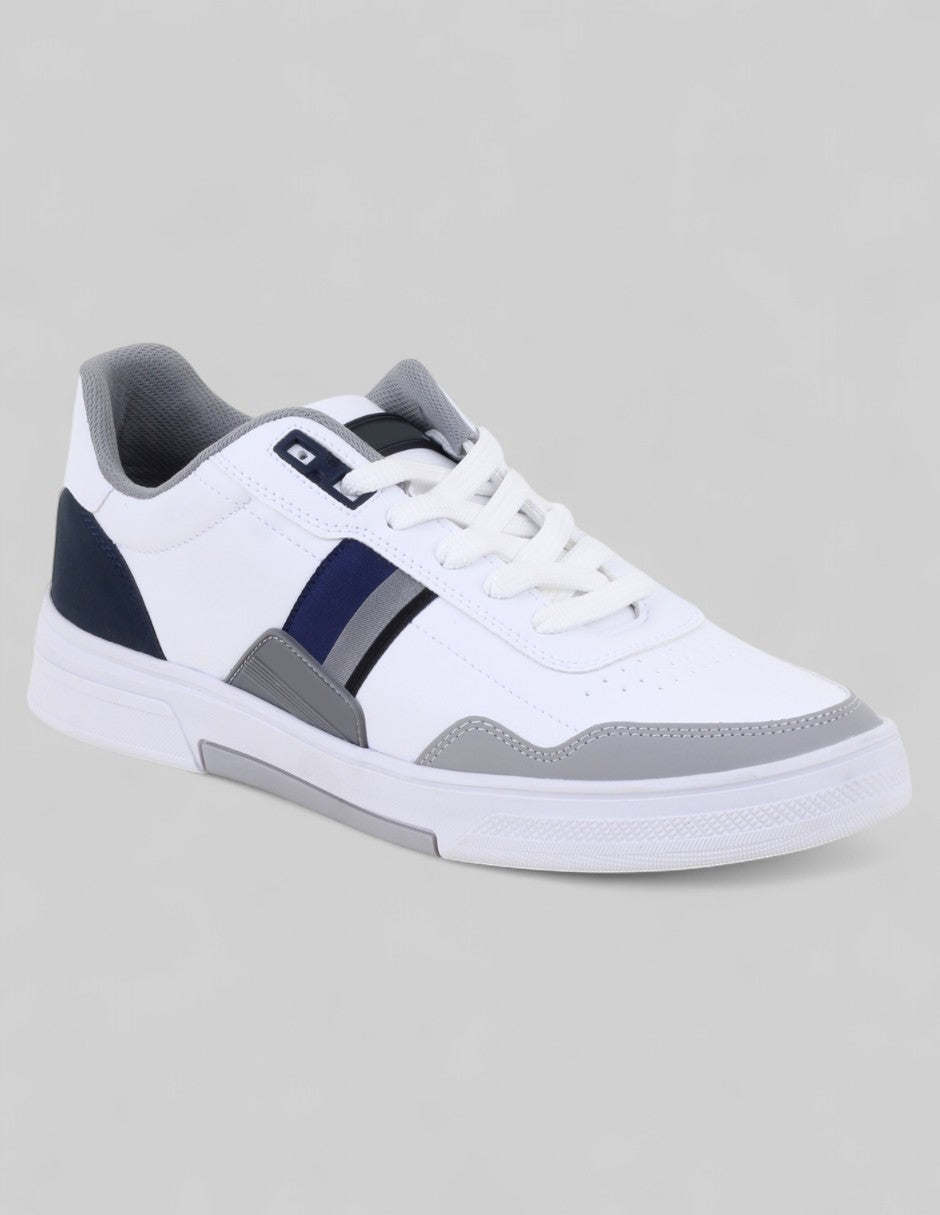 Tenis con cordones  Urban en Piel vegana – Blanco