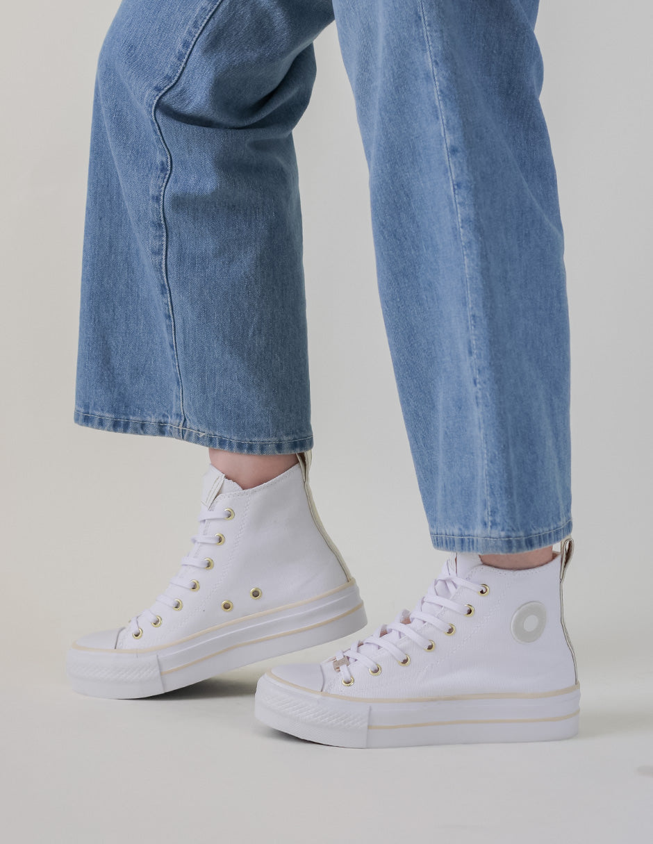 Tenis botín Italia Textil - Blanco