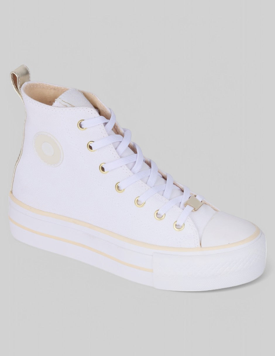 Tenis botín Exterior Textil Color Blanco Para Mujer De RBCOLLECTION
