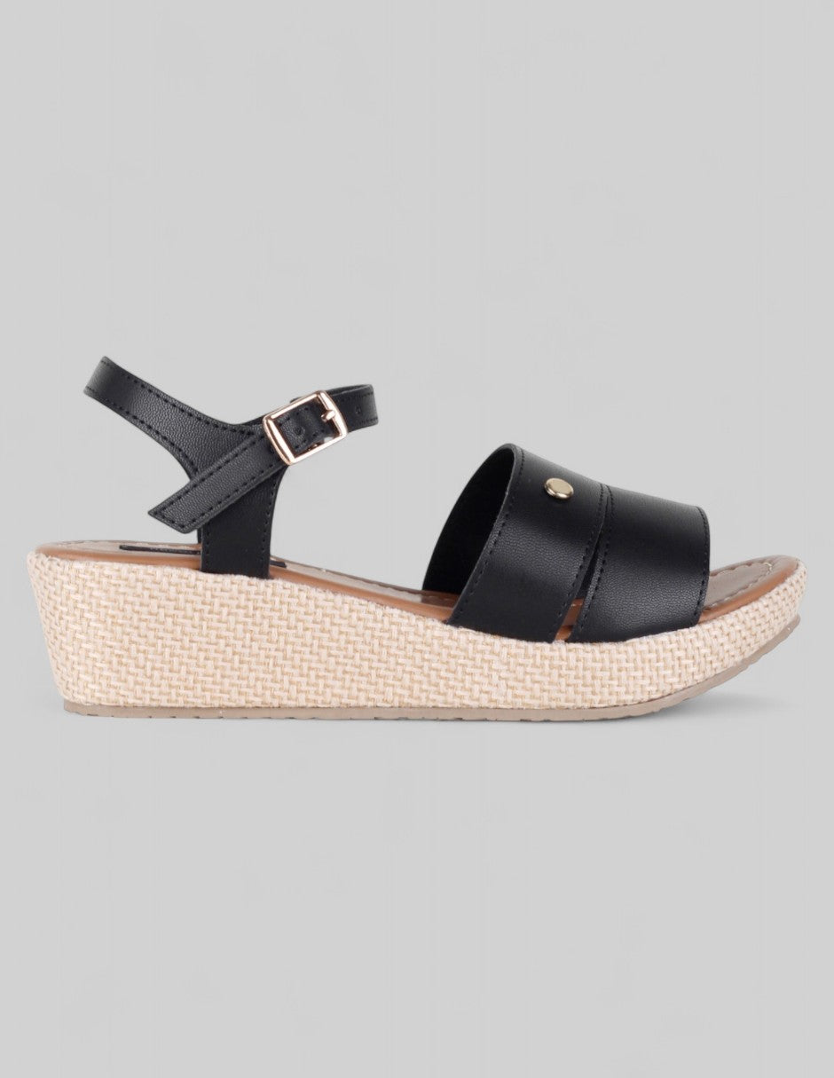 Sandalias con plataforma Naia en Piel vegana – Negro