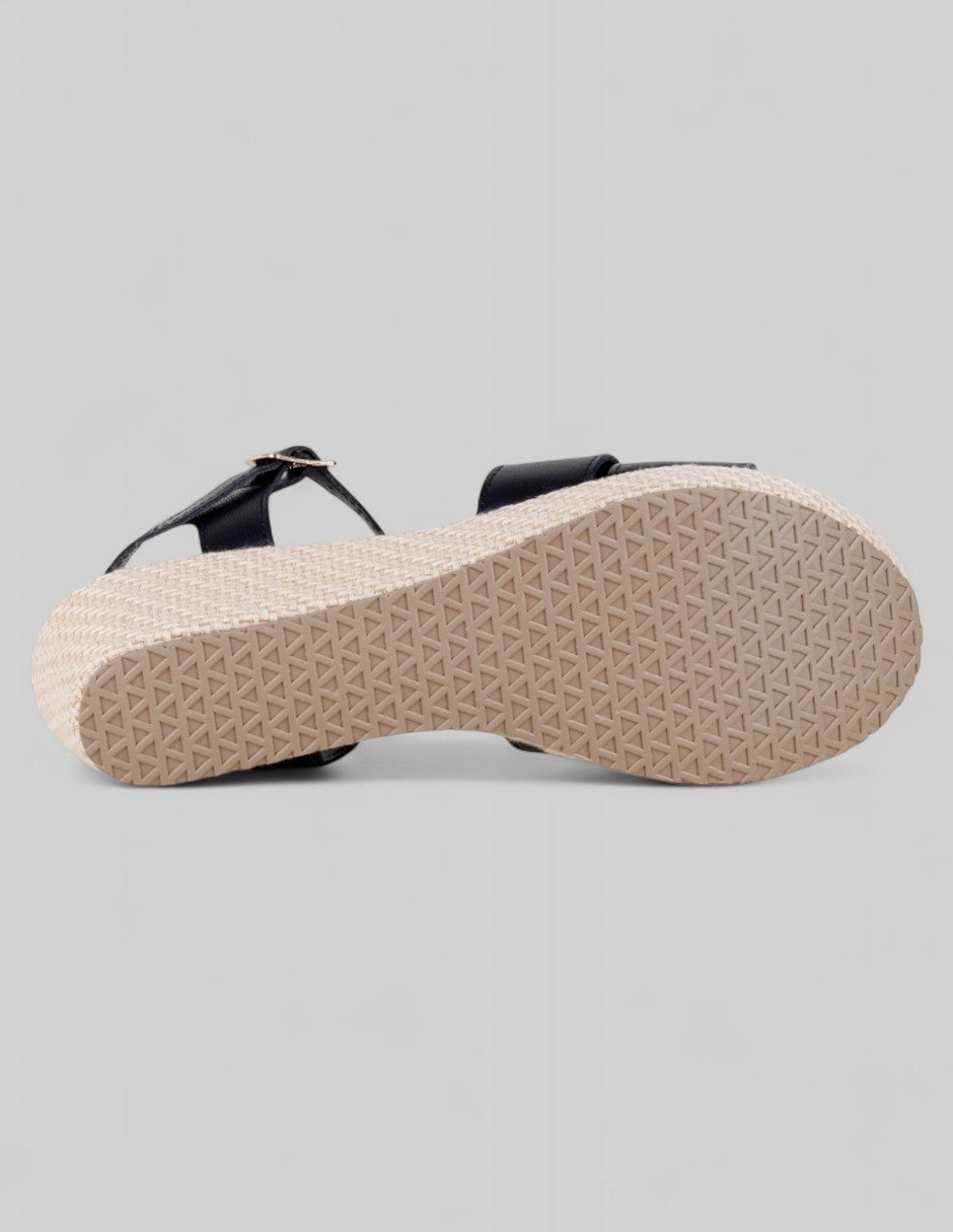 Sandalias con plataforma Naia en Piel vegana – Negro